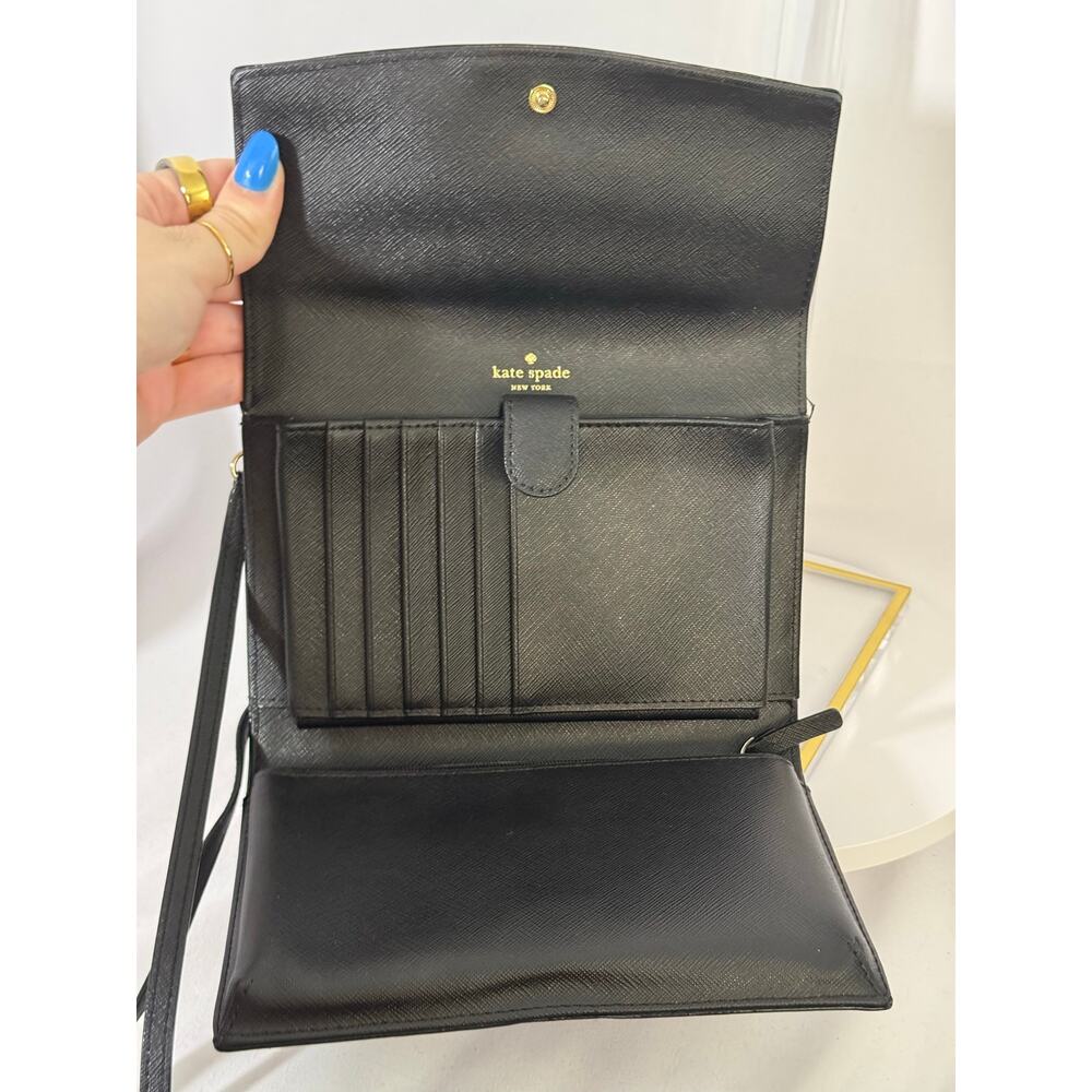 Kate Spade 4pc Black Set Tote Crossbody Wallet Phone Bundle - Picture 15 of 16